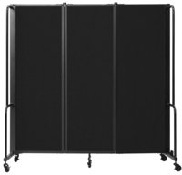 Image for NPS® Room Divider, 6' Height, 3 Panels, Black PET Material, Black Frame from School Specialty