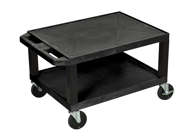 Image for Luxor 2 Shelf 24x18 x 16 Inches Tuffy Cart, Black Shelves, Black Legs from School Specialty