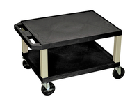 Image for Luxor 2 Shelf 24x18 x 16 Inches Tuffy Cart, Black Shelves, Putty Legs from School Specialty