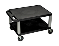 Image for Luxor 2 Shelf 24x18 x 16 Inches Tuffy Cart, Black Shelves, Nickel Legs from School Specialty
