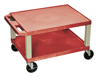 Image for Luxor 2 Shelf 24x18 x 16 Inches Tuffy Cart, Red Shelves, Putty Legs from School Specialty