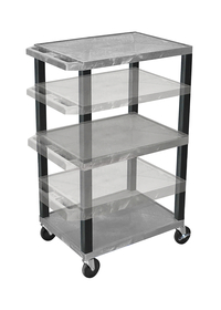 Image for Luxor Adjustable 3 Shelf 24x18x16-42 Inches Tuffy Cart, Gray Shelves, Black Legs from School Specialty