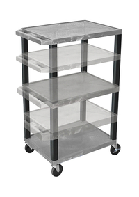 Image for Luxor Adjustable 3 Shelf 24x18x16-42 Inches Tuffy Cart, Gray Shelves, Black Legs from School Specialty