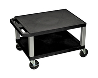 Image for Luxor 2 Shelf 24x18x16 Inches Tuffy Cart With Power, Black Shelves, Nickel Legs from School Specialty