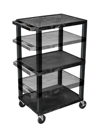 Image for Luxor Adjustable 3 Shelf 24x18x16-42 Inches Tuffy Cart, Black Shelves, Black Legs from School Specialty