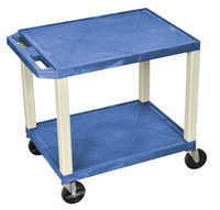 Image for Luxor 2 Shelf 24x18 x 24-1/2 Inches Tuffy Cart Without Power, Blue Shelves, Putty Legs from School Specialty