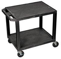 Image for Luxor 2 Shelf 24x18 x 24-1/2 Inches Tuffy Cart Without Power, Black Shelves, Black Legs from School Specialty