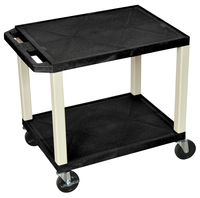 Image for Luxor 2-Shelf Tuffy Cart Without Power, Gray Shelves, Putty Legs, 24 x 18 x 24-1/2 Inches from School Specialty