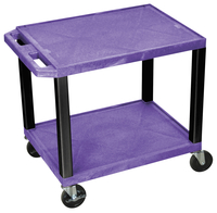 Image for Luxor 2 Shelf 24x18 x 24-1/2 Inches Tuffy Cart Without Power, Purple Shelves, Black Legs from School Specialty