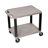Image for Luxor 2 Shelf 24x18 x 24-1/2 Inches Tuffy Cart With Power, Gray Shelves, Black Legs from School Specialty