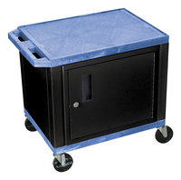 Image for Luxor 2 Shelf With Cabinet 24x18 x 24-1/2 Inches Tuffy Cart With Power, Blue Shelves, Black Legs, Black Cabinet from School Specialty