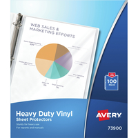 Avery Top-Loading Vinyl Sheet Protectors, 8-1/2 x 11 Inches, Clear, Pack of 100 2129959