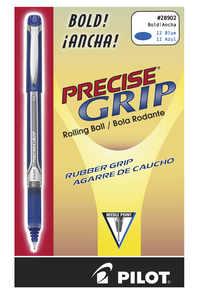 Pilot Precise Grip Rolling Ball Stick Pens, Bold Point, Blue Ink, Pack of 12 2131023