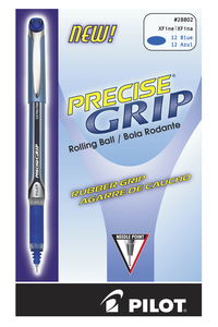 Pilot Precise Grip Rolling Ball Stick Pens, Extra Fine Point, Blue Ink, Pack of 12 2131030