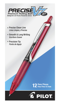 Pilot Precise V7 RT Premium Retractable Rolling Ball Pens, Fine Point, Red Ink, Pack of 12 2131039