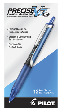 Pilot Precise V7 RT Premium Retractable Rolling Ball Pens, Fine Point, Blue Ink, Pack of 12 2131047