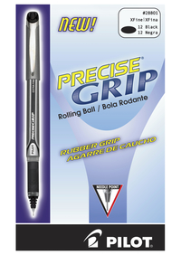Pilot Precise Grip Rolling Ball Stick Pens, Extra Fine Point, Black Ink, Pack of 12 2131048