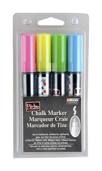 Marvy Bistro Chalk Marker Broad Tip, Assorted Colors, Set of 4 2132102