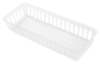 Storex Supply Basket, 13 x 4-4/5 x 2-1/3 Inches, White, Pack of 12 2133404