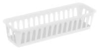 Storex Supply Basket, 10-1/3 x 2-2/5 x 2-1/3 Inches, White, Pack of 12 2133405