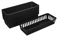 Storex Supply Basket, 10-1/3 x 2-2/5 x 2-1/3 Inches, Black, Pack of 12 2133406