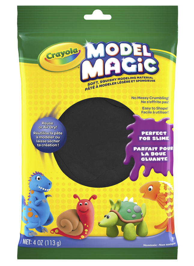 Crayola Model Magic Non-Toxic Mess-Free Modeling Dough, 4 oz, Black, Item Number 216750