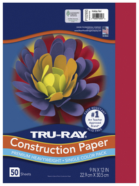 Image for Tru-Ray Sulphite Construction Paper, 9 x 12 Inches, Holiday Red, 50 Sheets from School Specialty