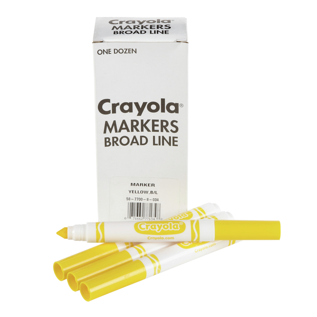 Crayola Marker Replacement Pack, Broad Line, Yellow, Pack of 12