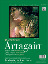 Strathmore Artagain 400 Series Paper Pad, 9 x 12 Inches, Assorted Colors, 24 Sheets Item Number 234234