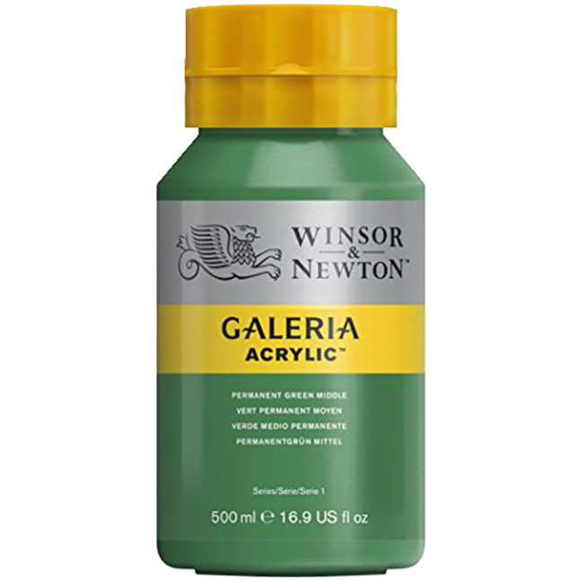 Winsor and Newton Non-Toxic Acrylic Paint, 16.9 Ounce Pot, Permanent Green Middle, Item 237264