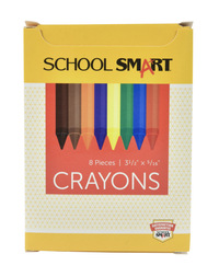 School Smart Crayons in Tuck Box, Assorted Colors, Pack of 8 Item Number 245948