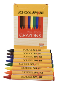 School Smart Crayons in Tuck Box, Assorted Colors, Pack of 8 Item Number 245948