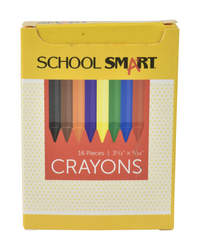 School Smart Crayons in Tuck Box, Assorted Colors, Pack of 16 Item Number 245949