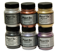 Jacquard Pearl Ex Powder Pigments, Assorted Metallic Colors, Set of 6 Item Number 247581