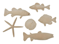萨克斯鱼拓鱼打印模型，各种图案，原始，一套6个，项目编号248402