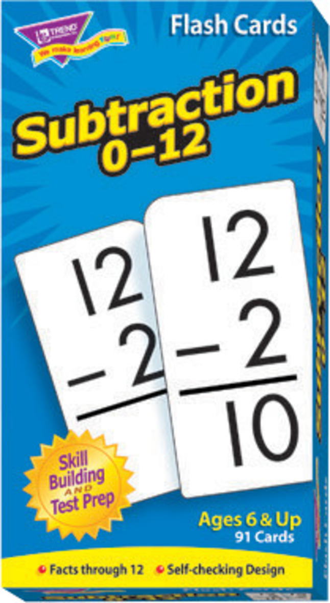 Educational Flash Cards Subtraction 