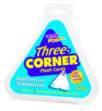 Trend Enterprises Three Corner Addition and Subtraction Double Sided Triangle Flash Card Set, Set of 46, Item Number 263453