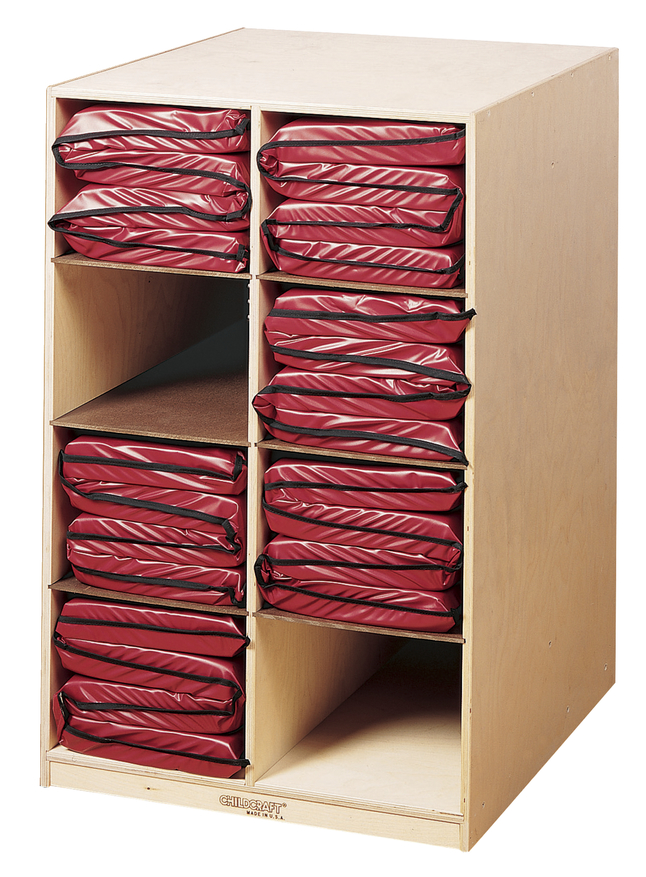 Childcraft Rest Mat Storage Unit, Holds 8 Mats, 25-7/8 x 24-1/8 x 40 Inches
