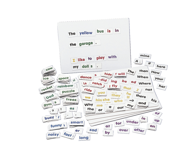 Childcraft Color Coded Magnetic Words and Boards, Set of 400 Words and 5 Boards, Item Number 2103452