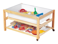 Childcraft Sand and Water Table with Shelf and Cover, White Tub, 42-3/8 x 30-1/8 x 23-5/8 Inches, Item Number 296633