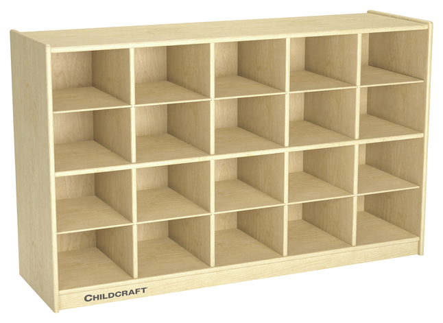 Childcraft Mobile Cubby Unit, 47-3/4 x 14-1/4 x 30 Inches, 20 Tray Capacity, Item Number 306444