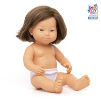 Miniland Baby Doll Caucasian Girl with Down Syndrome, 15 Inches, Item Number 2088961
