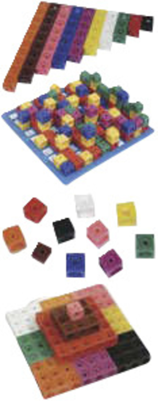 18pcs Plastic Cube Shape Transparent Math Manipulative Crafts Blocks Square 