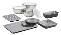 Image for Cuisinart Chefs Classic 6-Piece Non-Stick Bakeware Set and 3 Stainless Steel Mixing Bowls with Lids from School Specialty