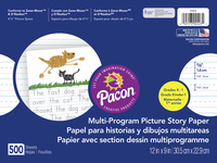 Pacon Multi-Program Picture Story Paper, 5/8 Inch Rule, 12 x 9 Inches, 500 Sheets, Item Number 389464