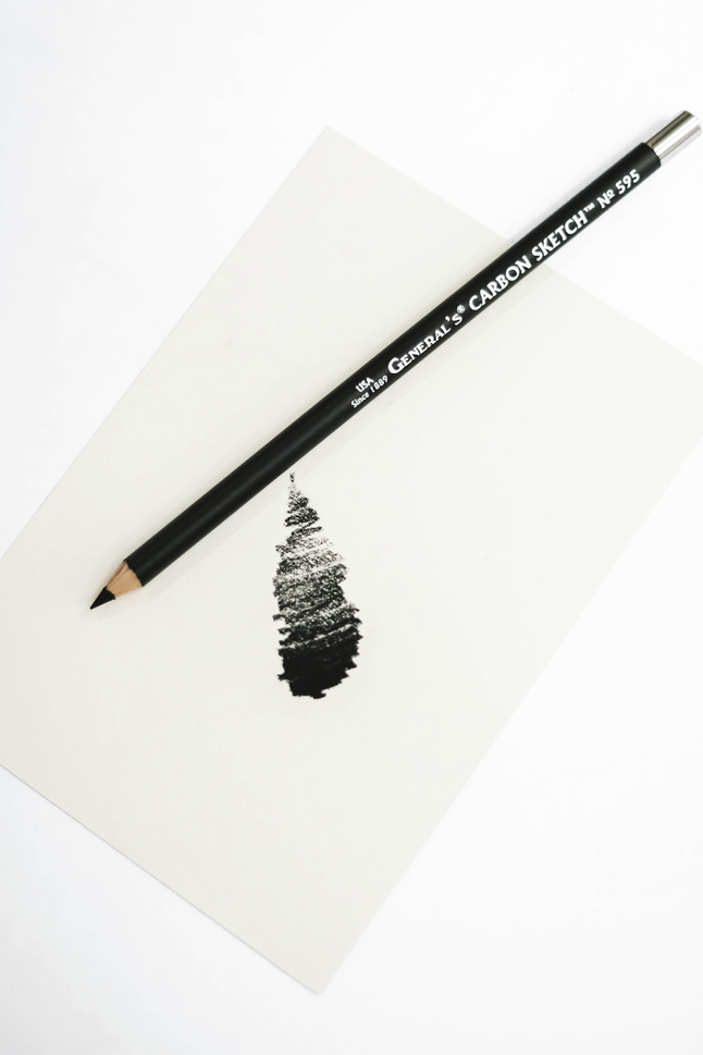 Generals Round Carbon Sketch Pencils, 4B Soft Tip, Black, Pack of 12