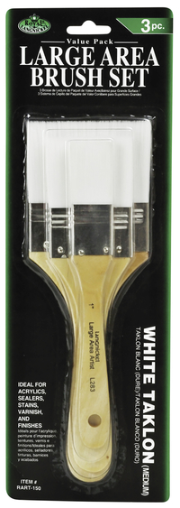 Royal Brush Multi-Purpose White Taklon Paint Brush Set, Assorted Size, Set of 3 Item Number 402546