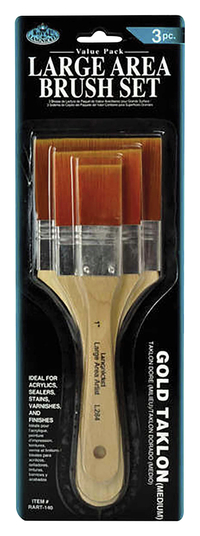Royal Brush Golden Taklon Paint Brushes, Assorted Sizes, Set of 3 Item Number 402548