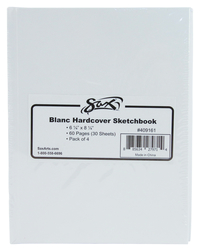 Sax Blanc Books Hardcover Sketchbook, 6-1/4 x 8-1/4 Inches, 60 Sheets Each, Pack of 4 Item Number 409161