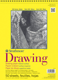 Strathmore 300 Series Drawing Pad, 9 x 12 Inches, 70 lb, 50 Sheets Item Number 420130
